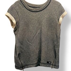 Brooklyn Industries Women’s Medium Gray Cotton Shirt Zipper Front Made in Peru